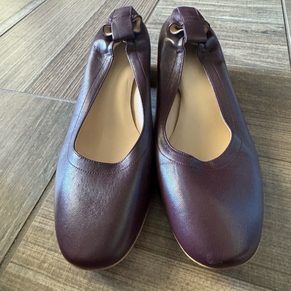 Everlane Burgundy Leather Block Heel Pumps - Picture 4 of 11